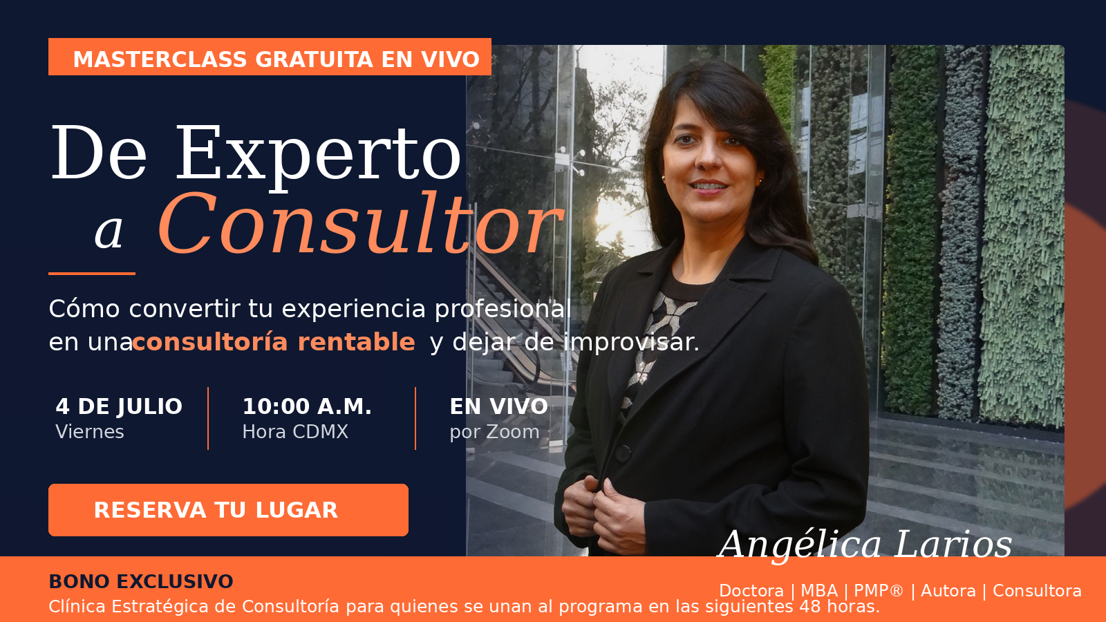 Masterclass gratuita De Experto a Consultor con Angélica Larios